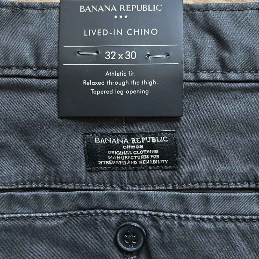 Banana Republic charcoal Chino Khakis athletic fit. NWT - Picture 2 of 8